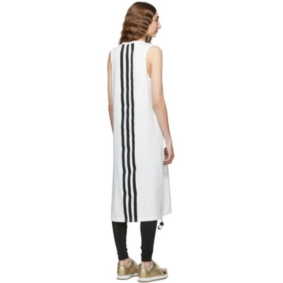 Y-3 Adidas Yohji Yamamoto Size S White Drawstring Womens Midi Length Dress - Picture 1 of 15